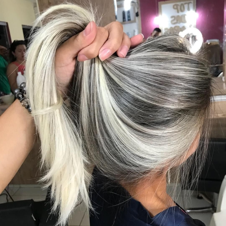 Мелирование холодный блонд на темные волосы