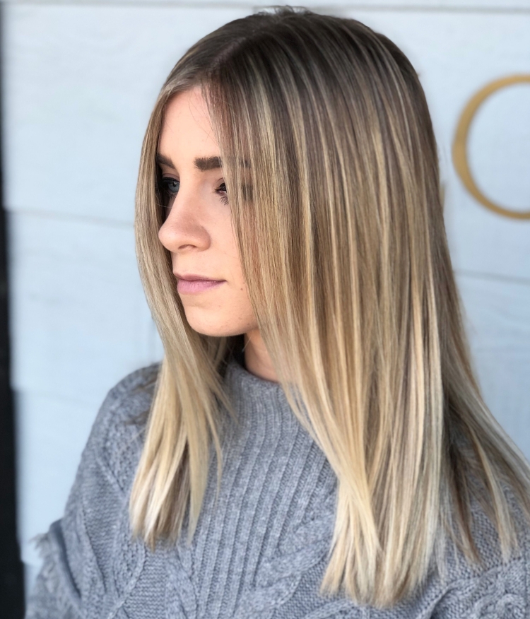 Редкое мелирование на русые волосы