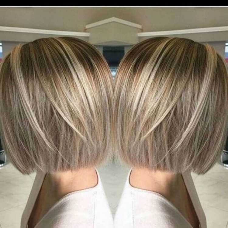 Балаяж на русые волосы каре Боб