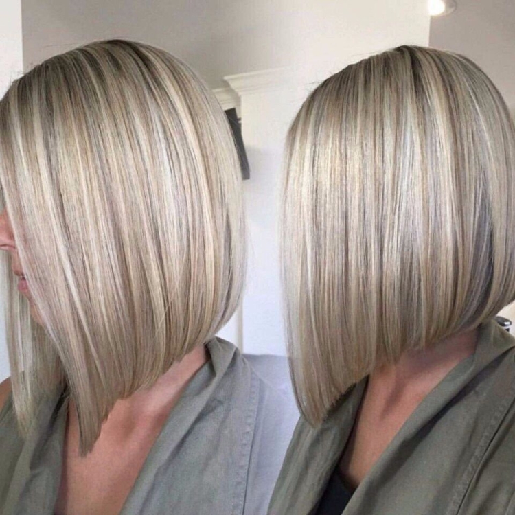 Каре Боб удлиненное мелирование