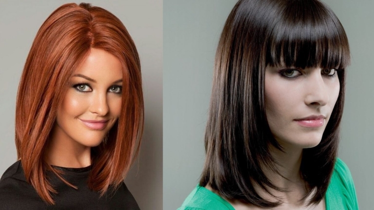 Стрижка рапсодия на средние волосы с челкой