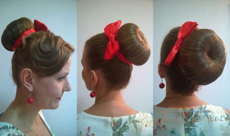 Пучок в стиле Стиляги для девочки