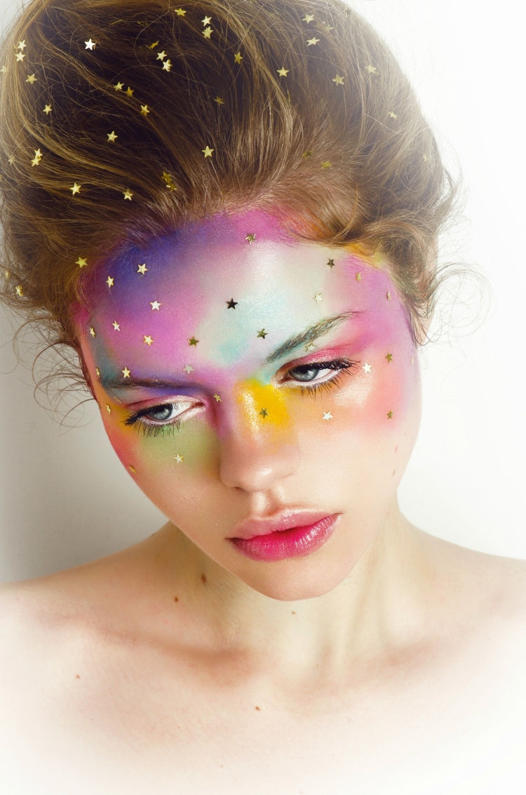 Фантазийный макияж космос