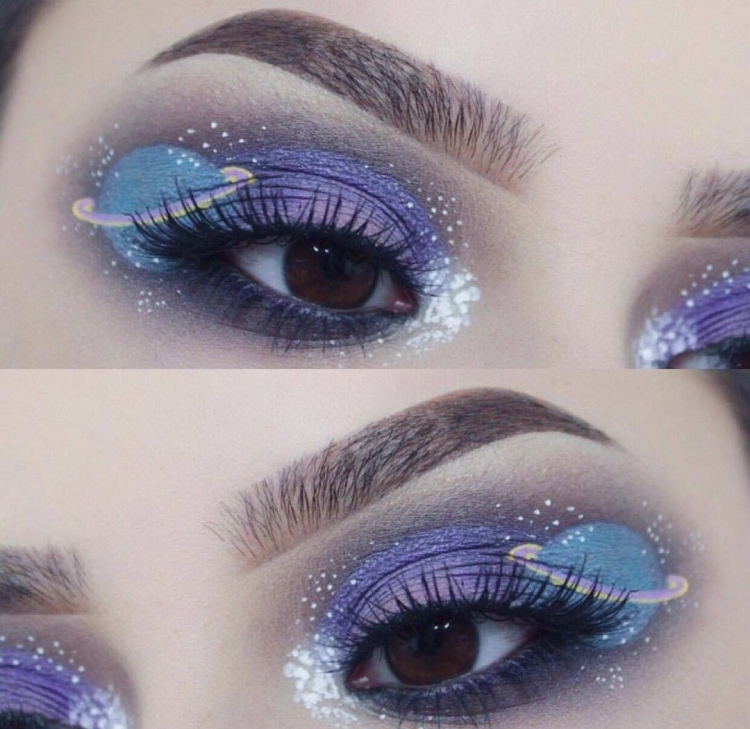 Макияж космос на глаза
