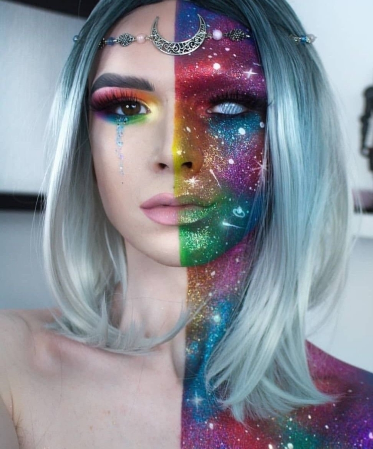 Космический макияж лица