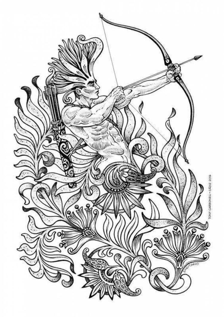 Эскизы татуировок Стрелец