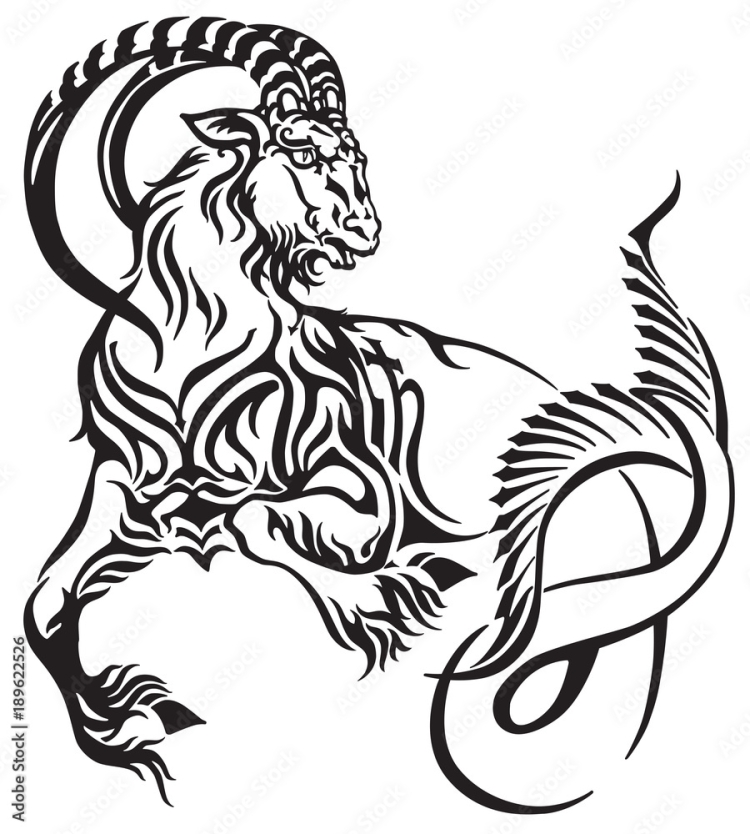 Тату трайбл знак зодиака Козерог