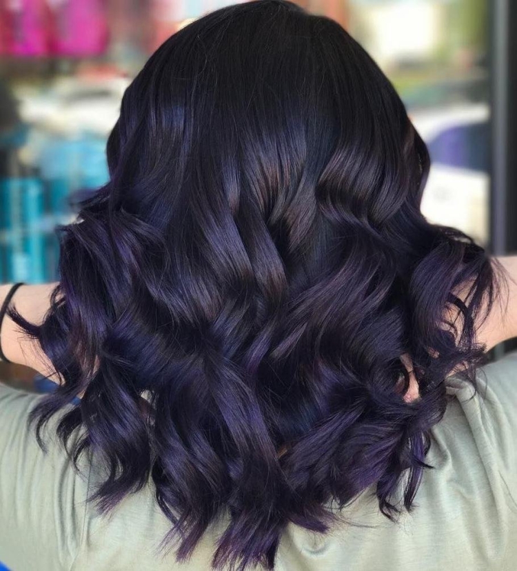 Темные волосы с фиолетовым отливом