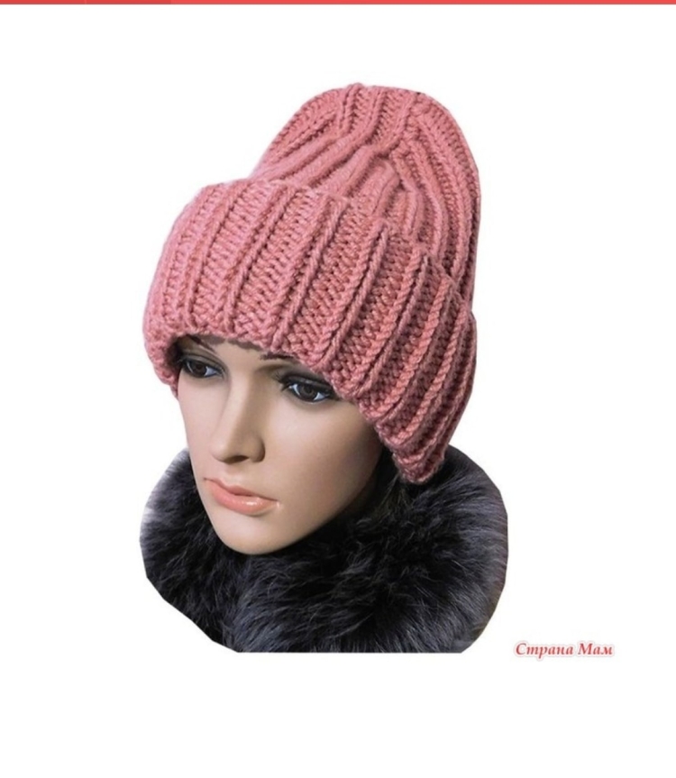 Вязаная шапка с макушкой лопата