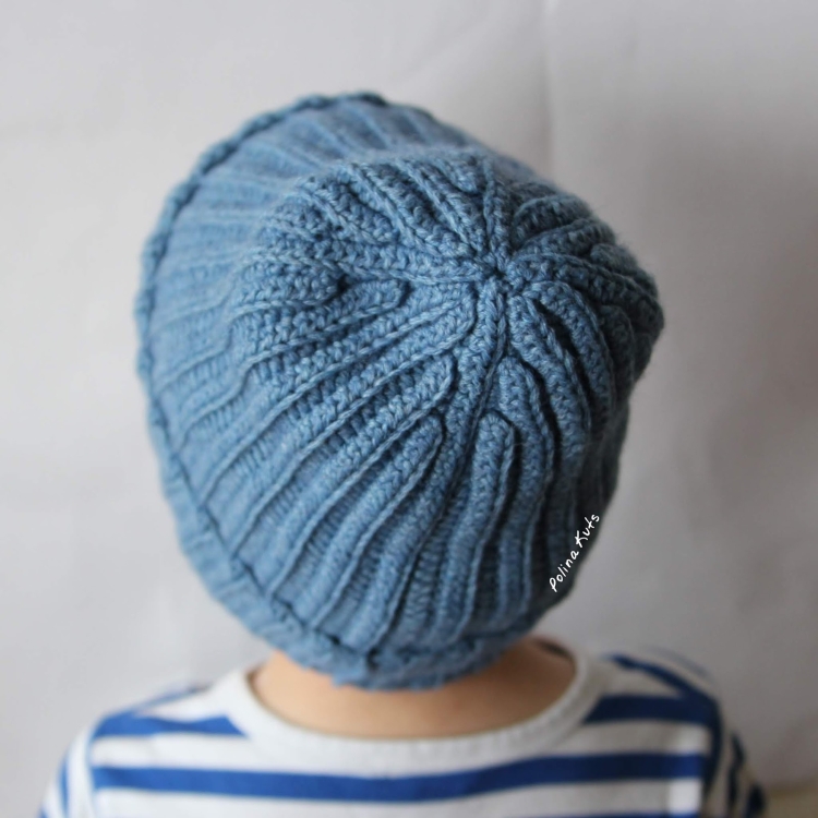 Макушка шапки спицами