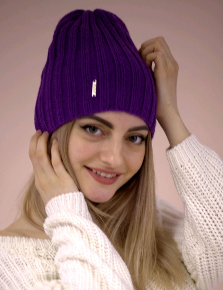 Шапка бини Лавандовая