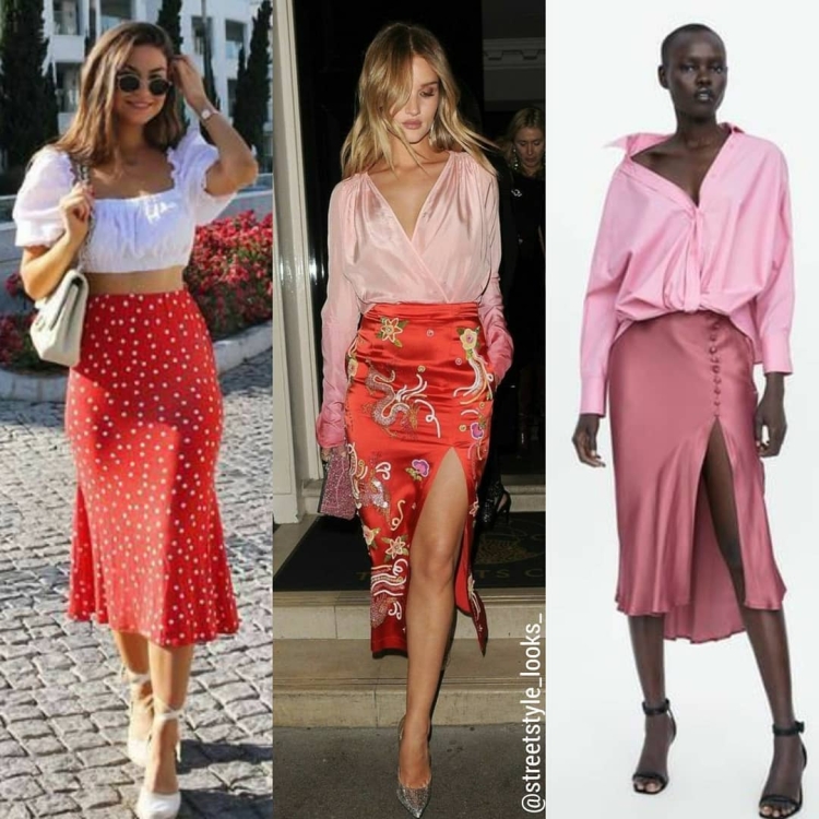 Атласная юбка сочетание