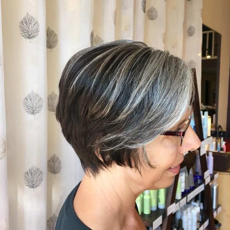 Мелирование волос на короткие Седые волосы