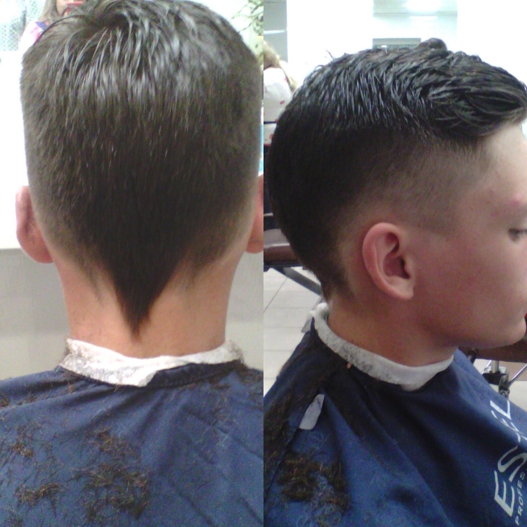 Стрижка Ровесник с переходом для мальчика вид сзади