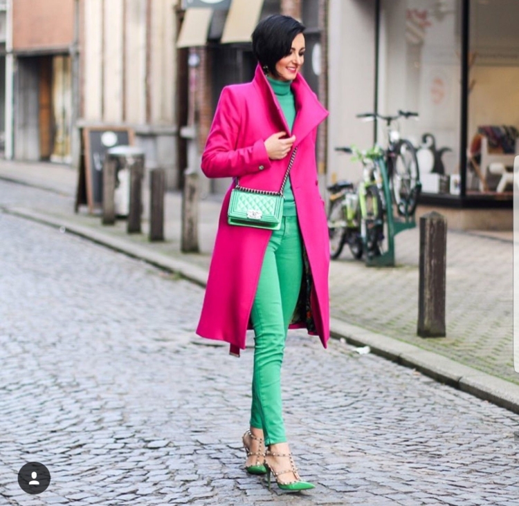 Сочетание розового и зеленого