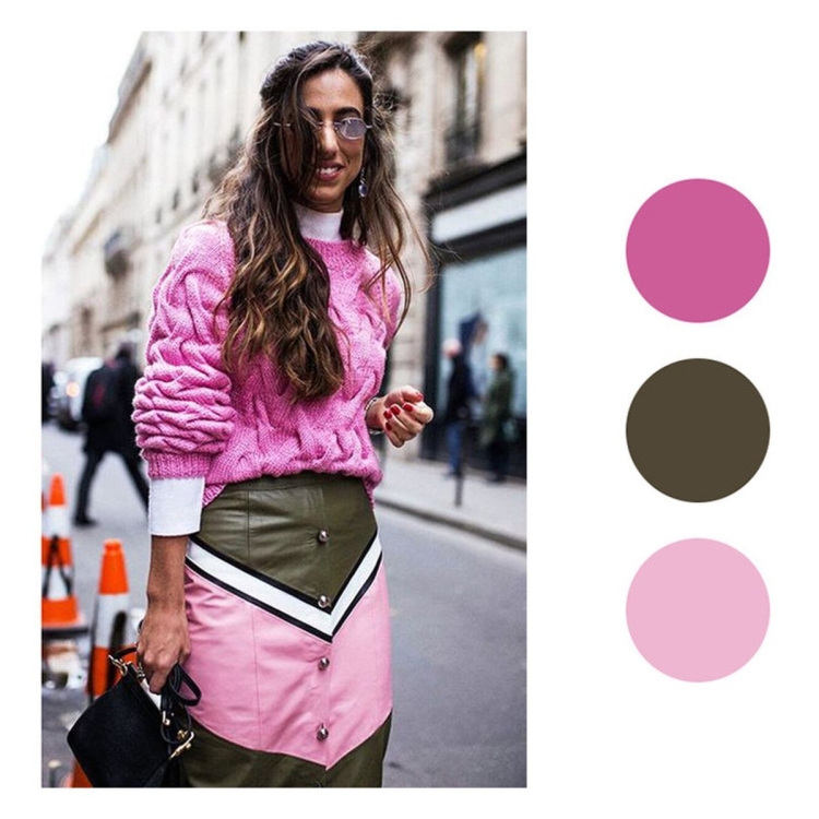 Хаки и розовый в одежде