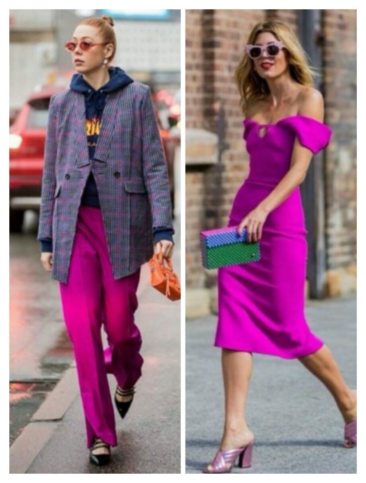 Сочетание с фуксией в одежде