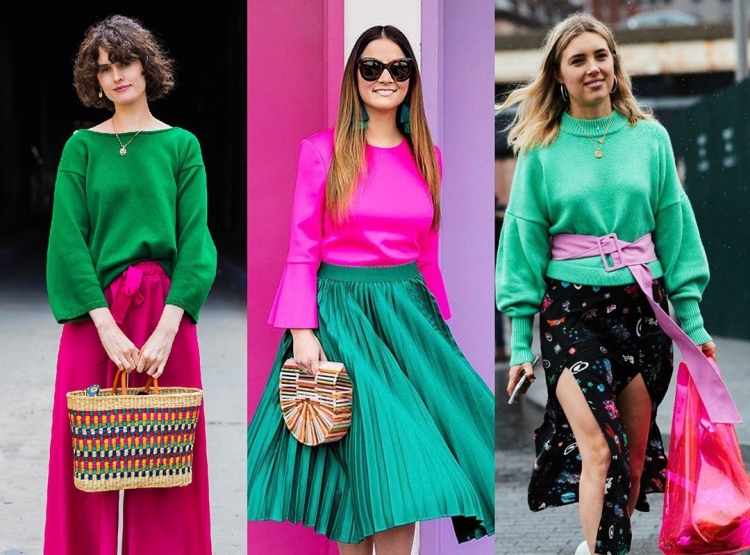 Сочетание с фуксией в одежде