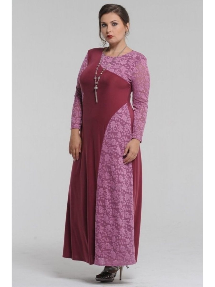 Платье брусничного цвета