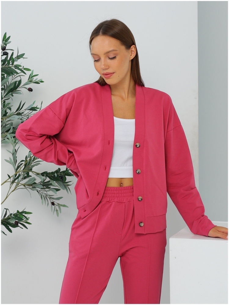 Пиджак брусничного цвета