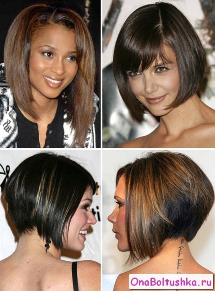Каре-Боб с удлиненными прядями с челкой