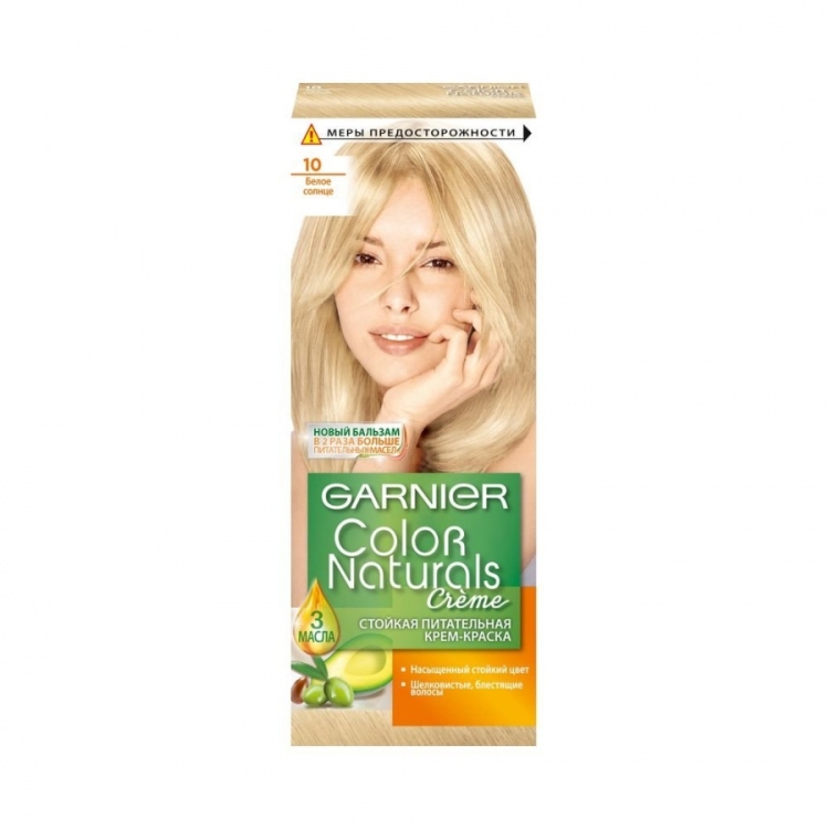 Краска для волос `Garnier` `Color naturals` тон 10 (белое солнце)