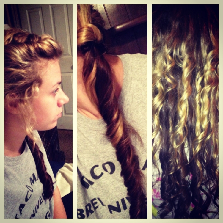 Кудри без плойки косичками