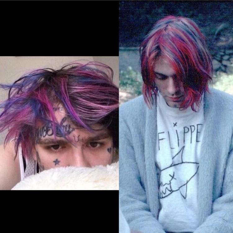 Курт Кобейн малиновые волосы