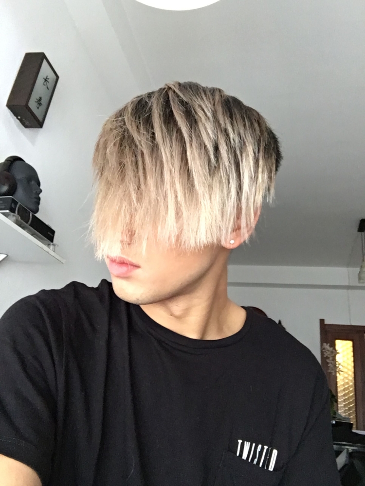 Мужское окрашивание пепельный каре