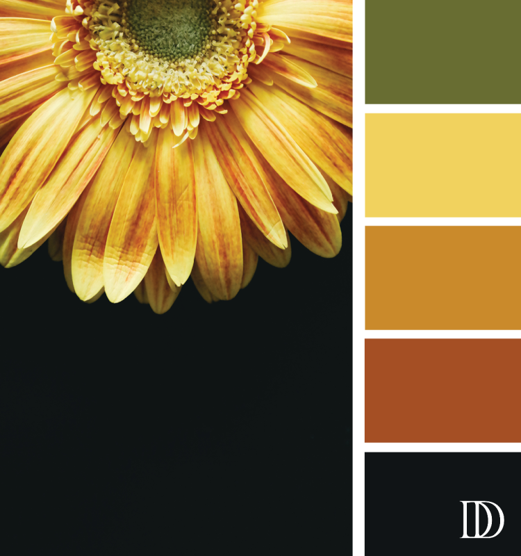 Сочетание цветов горчичный