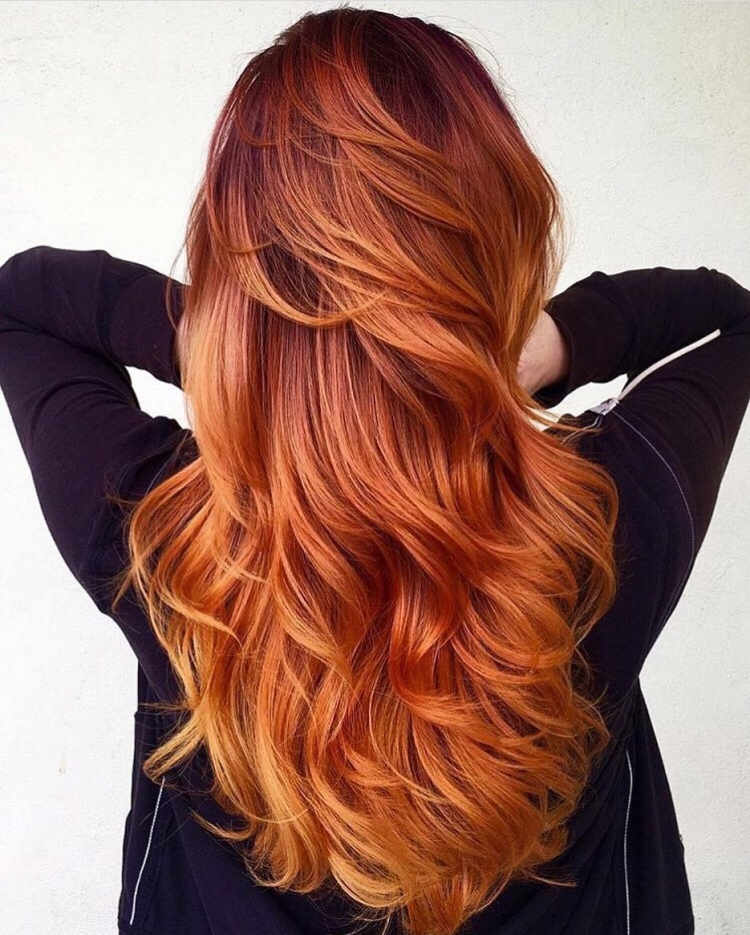 Омбре балаяж рыжие