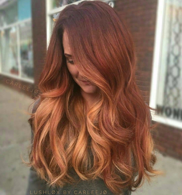 Балаяж рыжий на русые