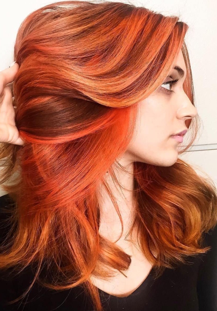 Мелирование с рыжиной