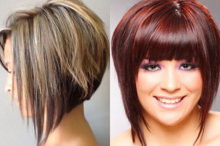 Стрижка градуированный Боб каре на средние волосы