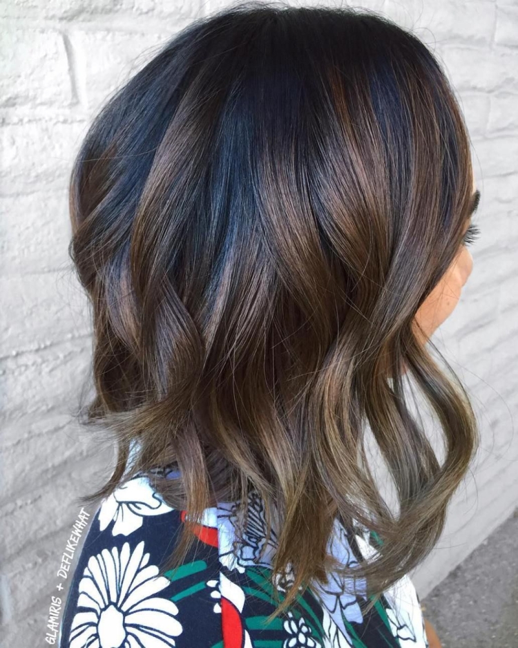 Шатуш балаяж на темные каре