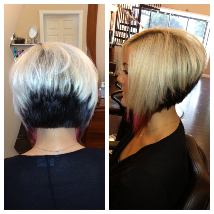 Стрижка Боб на ножке асимметричный