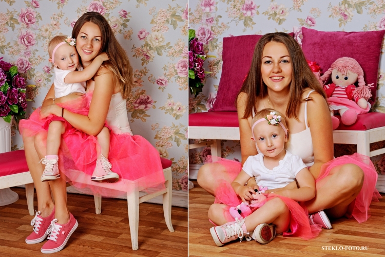 Мать и дочь фотосессия в студии