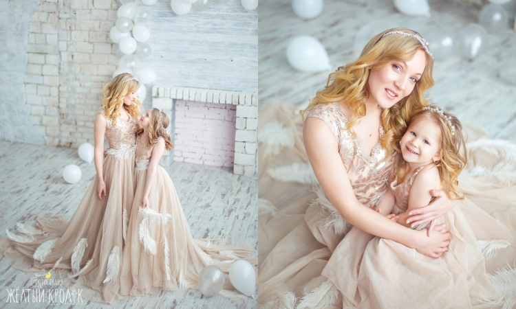 Фотопроект мама и дочка в студии