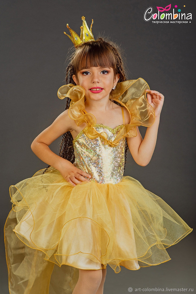 Новогодний костюм Золотая рыбка для девочки