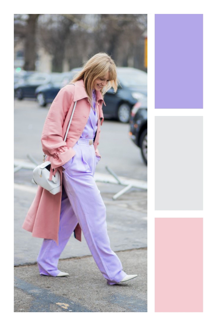 Сочетание лавандового цвета в одежде