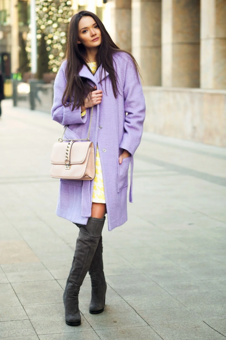Пальто цвета лаванды