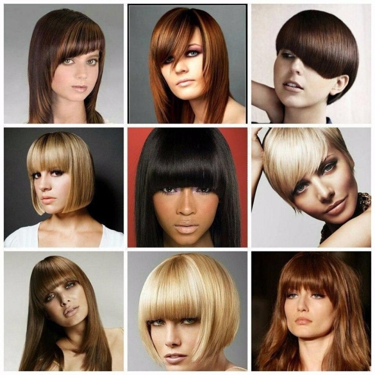 Разные стрижки с челкой