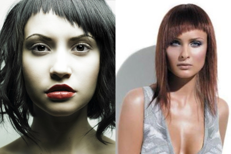 Косая рваная челка