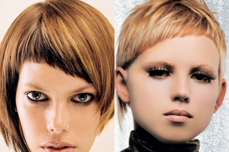 Короткие стрижки с косой челкой