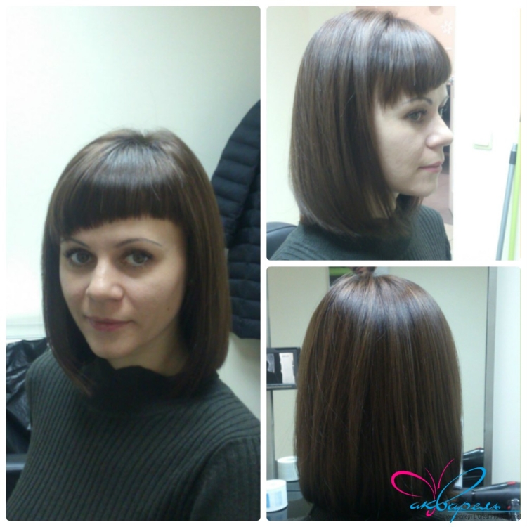 Стрижки до и после на средние волосы