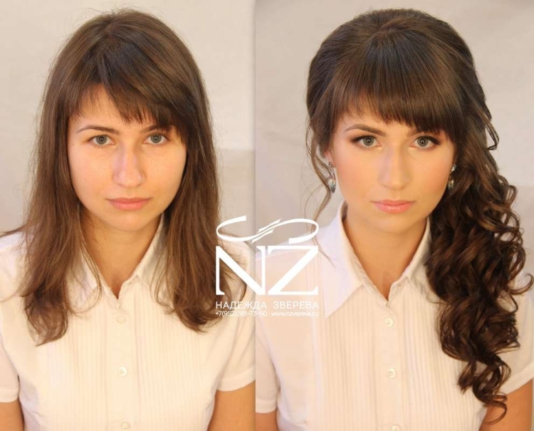 Чёлки косые с уголком