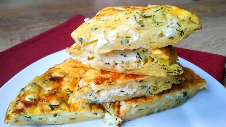 Ачма из лаваша с сыром и творогом