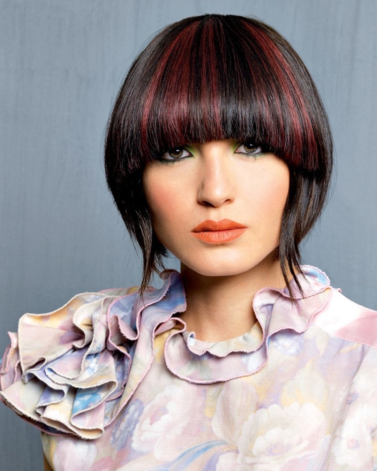 Окрашивание на каре с челкой