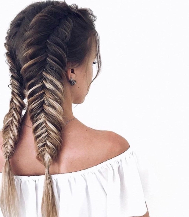 2 Косички рыбий хвост