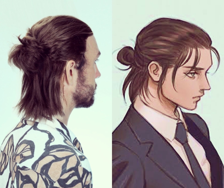 Man bun Эрен Йегер
